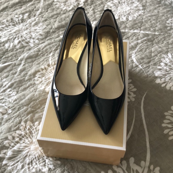 MICHAEL Michael Kors Shoes - Michael Kors Black Patent Leather Kitten Pump 7 M